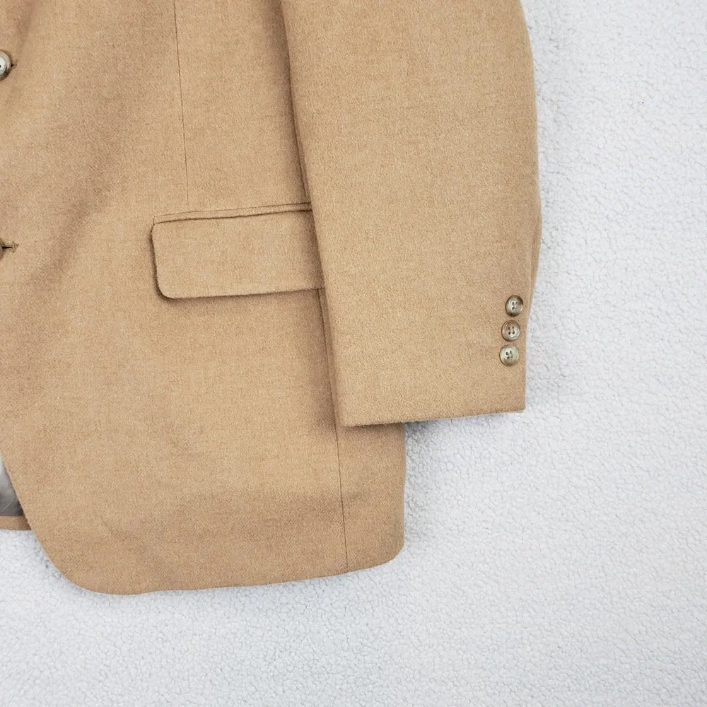 Roundtree & Yorke Camel Hair Blazer Mens 40R Tan Classic Luxury Professional